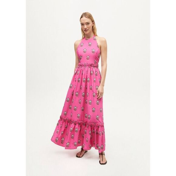 RHODE Salena Dress in Marigold Flower Hot Pink - Picture 1 of 14